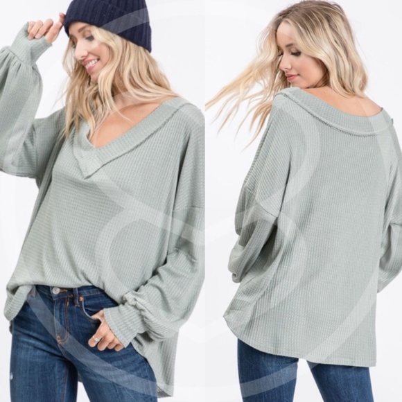 SAGE LOVE Thermal Knit top - Picture 3 of 3